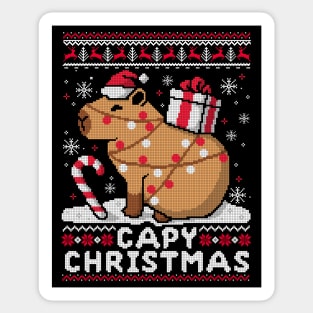 Capy ugly christmas sweater Sticker
